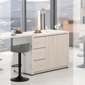 A1709-2 里斯特4尺仿石面中島型收納櫃 附活動隔板1片、 ⊙不含L型桌面架