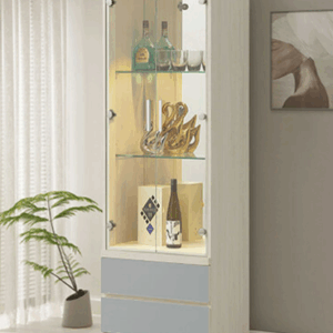 320-2 海倫娜2尺展示櫃 (附開關式LED燈) (附2片8mm玻璃隔板.門片為5mm強化玻璃)