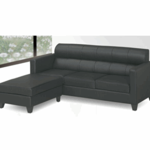 G529-1 A17黑皮L型沙發