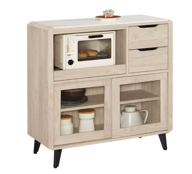 A1715-4 韋斯理3尺岩板推門收納櫃