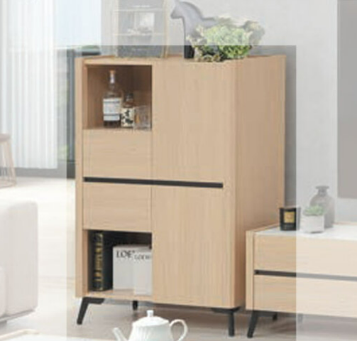 C318-1萊德2.7尺客廳邊櫃 含鐵腳