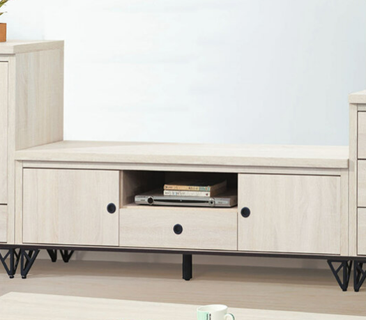 E309-5 4尺白原切色電視櫃