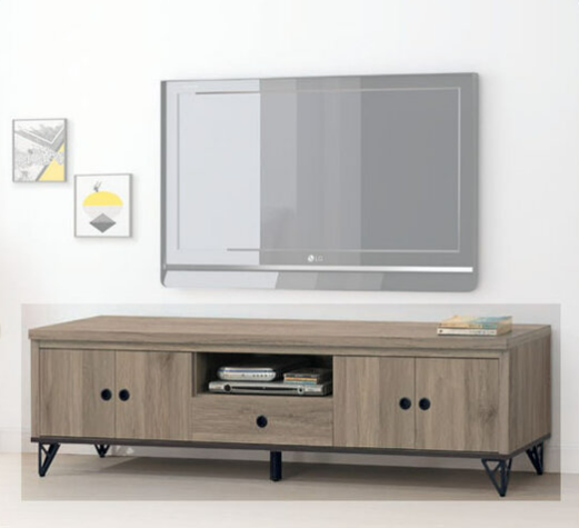 E309-9 6尺灰橡色電視櫃