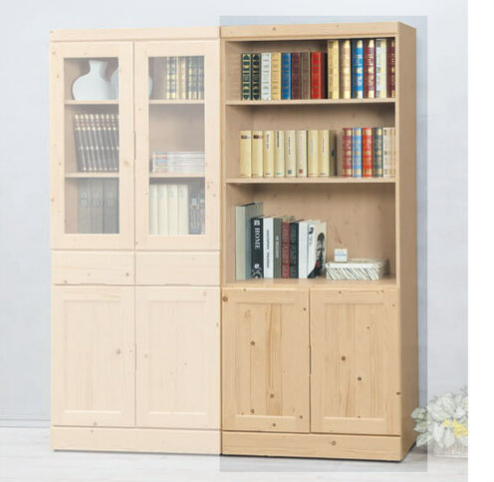 E311-6松木2.7尺開放下門書櫃