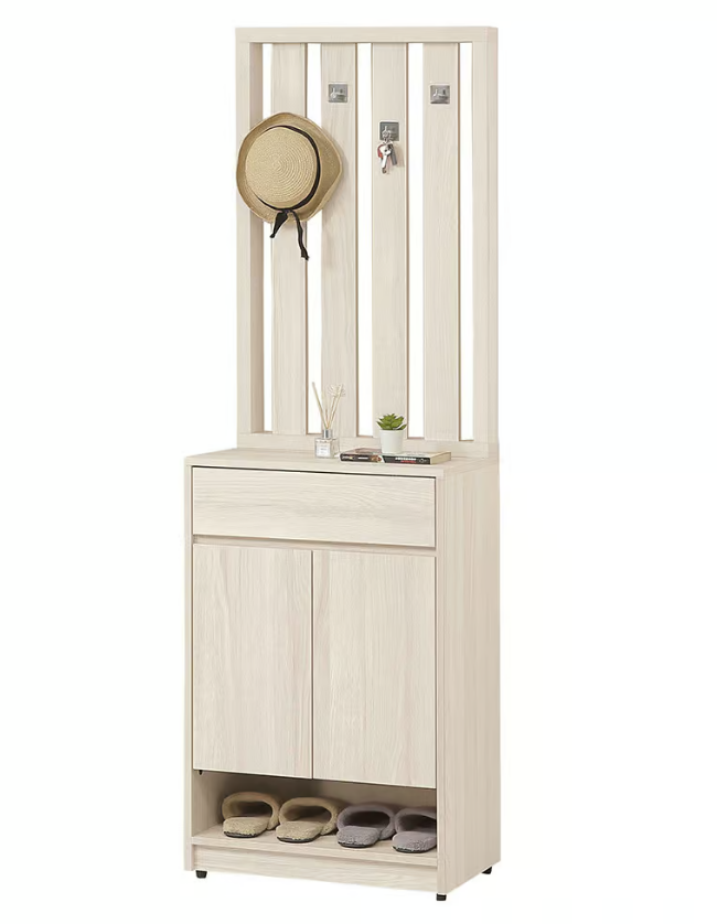 672-5潔妮詩2尺屏風隔間櫃 (附2片活動隔板) (上方造型面板含4個3M自粘掛勾可置物)