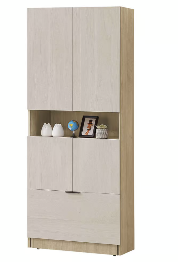 673-3庫克2.5尺穿鞋椅鞋櫃 (附4片活動隔板.1個收納型穿鞋椅) (穿鞋椅墊為貓抓皮材質.無透氣孔)