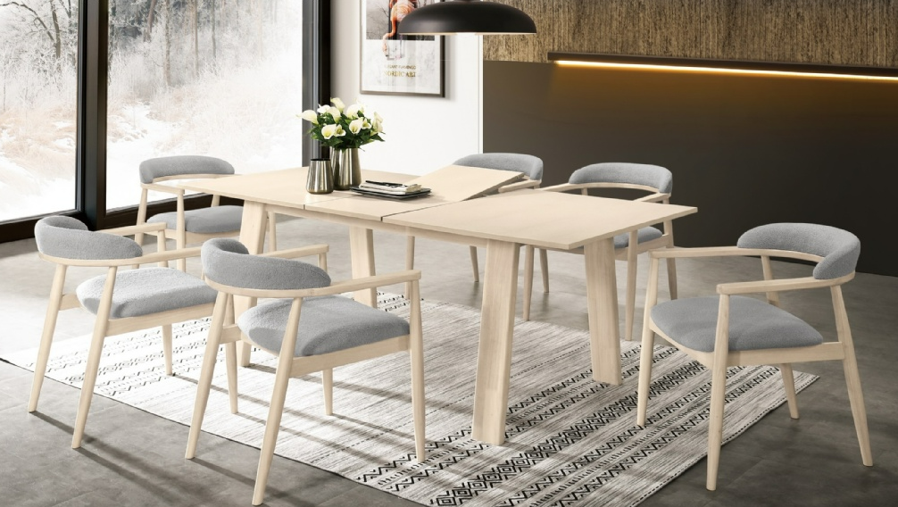 A1737-1 喬伊絲6.6尺多功能蝴蝶餐桌 洗白色