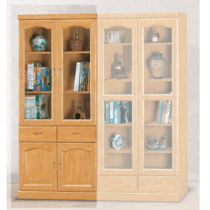 E312-4 正赤陽2.7尺中抽書櫃 隔板側板木心板