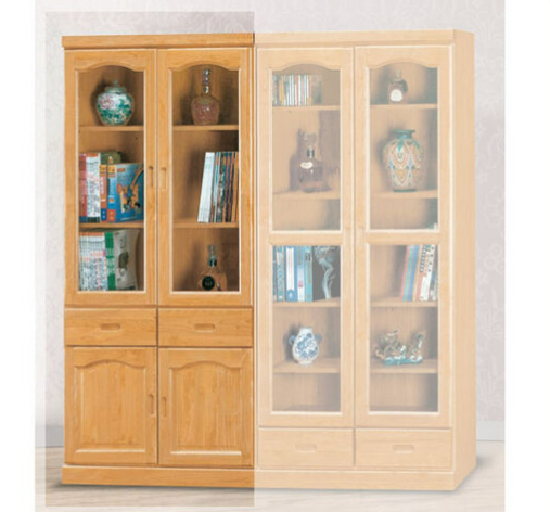 E312-4 正赤陽2.7尺中抽書櫃 隔板側板木心板