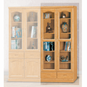 E312-5 正赤陽2.7尺下抽書櫃 ⊙內附活動隔板4片、 隔板側板木心板