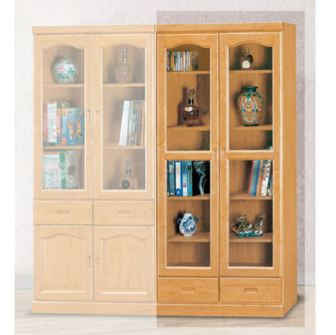 E312-5 正赤陽2.7尺下抽書櫃 ⊙內附活動隔板4片、 隔板側板木心板