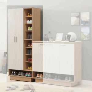 679-2喬圓3*7尺高鞋櫃 (附6大6小活動隔板.整台F3低甲醇防蛀木心板製成) (左上附1個通氣網.鞋長可容納至37.5cm)