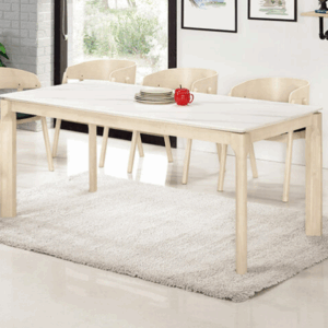 A1741-1 莎莫拉6尺岩板餐桌 洗白色 厚12mm人工強化岩板桌面