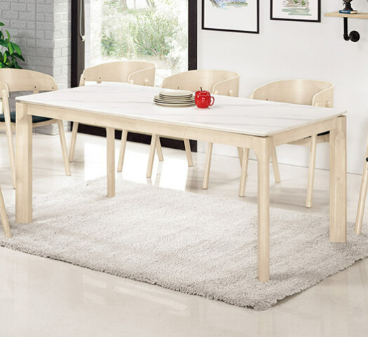 A1741-1 莎莫拉6尺岩板餐桌 洗白色 厚12mm人工強化岩板桌面