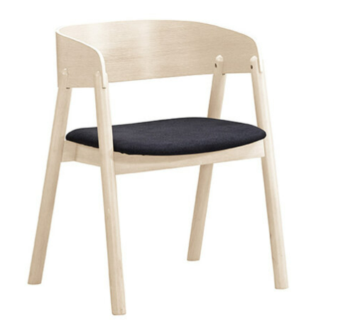 A1869-4 多米尼餐椅布實木 洗白色 坐高44.5公分