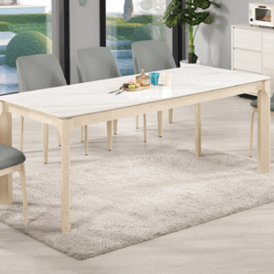 A1742-1 米賽爾6.6尺岩板餐桌 洗白色 桌面12mm岩板