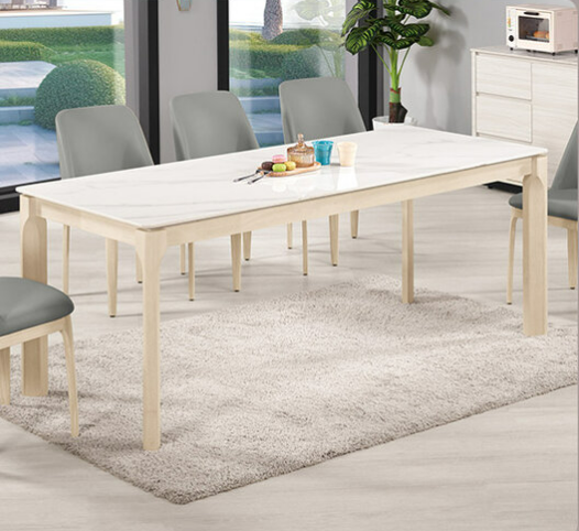 A1742-1 米賽爾6.6尺岩板餐桌 洗白色 桌面12mm岩板