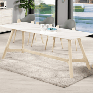 A1742-2 香奈特6.6尺岩板餐桌 洗白色 桌面12mm岩板