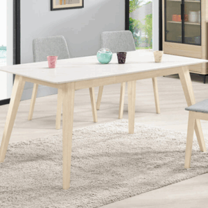 A1743-2 海納斯4.6尺岩板餐桌 洗白色 桌面12mm岩板