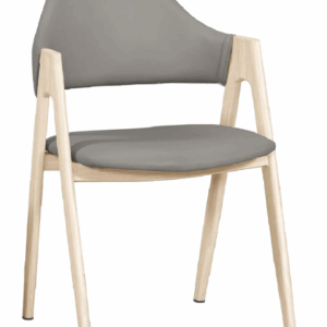 A1873-2 文斯餐椅 灰皮 五金腳 洗白色 ◆坐高44cm