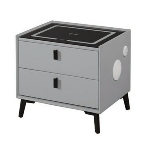 A1312-4 史丹尼1.7尺智能床頭櫃 淺灰