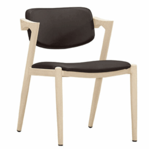 A1873-4 卡蘿餐椅 黑皮 五金腳 洗白色 坐高45公分