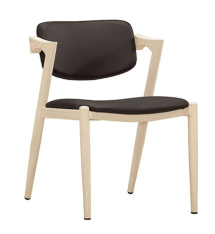 A1873-4 卡蘿餐椅 黑皮 五金腳 洗白色 坐高45公分