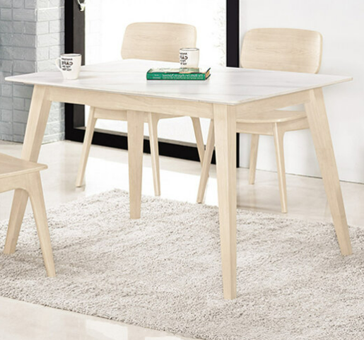 A1744-1 海納斯4.3尺岩板餐桌 洗白色 桌面12mm岩板