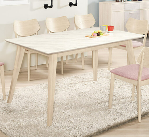 A1745-1 露艾琳5尺原石餐桌 洗白色