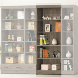 E323-7 古橡無抽開放式2.6尺書櫥