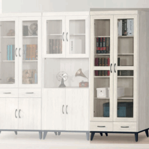 E320-7 鋼刷白2.7*6.5尺下抽書櫥 隔板3片