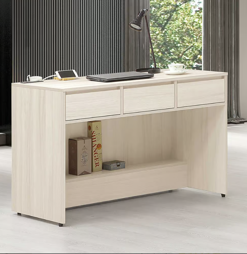 729-2潔妮詩4尺書桌 (附USB自動斷電插座) (踏板深度18cm可置物)