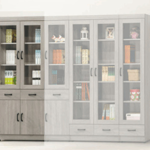 E324-1 灰梧桐中抽2.6尺書櫥 ⊙活動隔板3片