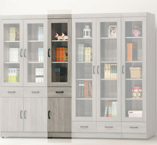 E324-2 灰梧桐中抽1.3尺書櫥 活動隔板3片