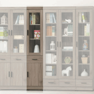 E323-2 古橡中抽1.3尺書櫥⊙活動隔板3片