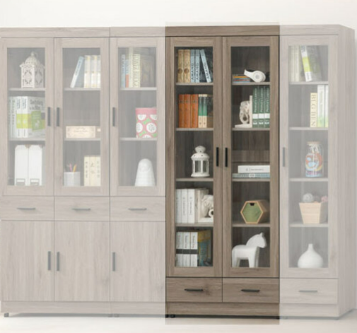 E323-3 古橡下抽2.6尺書櫥