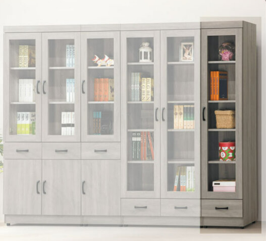 E324-4 灰梧桐下抽1.3尺書櫥