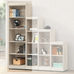 E327-1 階梯2尺開放書櫃 5格 鋼刷白