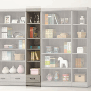 E324-6 灰梧桐有抽開放式1.3尺書櫥