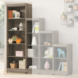 E327-2階梯2尺開放書櫃 5格 古橡