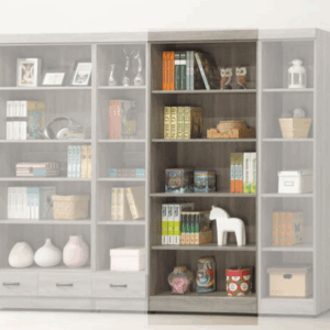 E324-7 灰梧桐梧抽開放式2.6尺書櫥