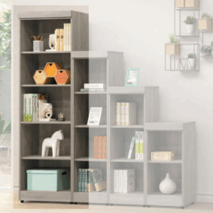 E327-3 階梯2尺開放書櫥 5格 灰梧桐