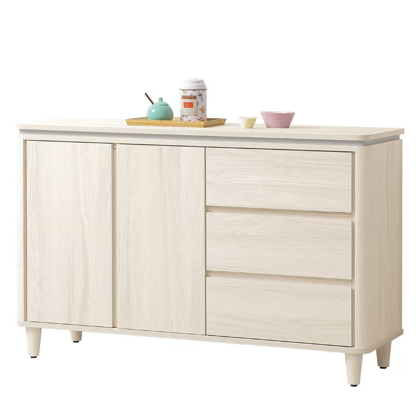 827-5潔妮詩4尺餐櫃下座 (附1片活動隔板)松木實木 . 腳座高11cm