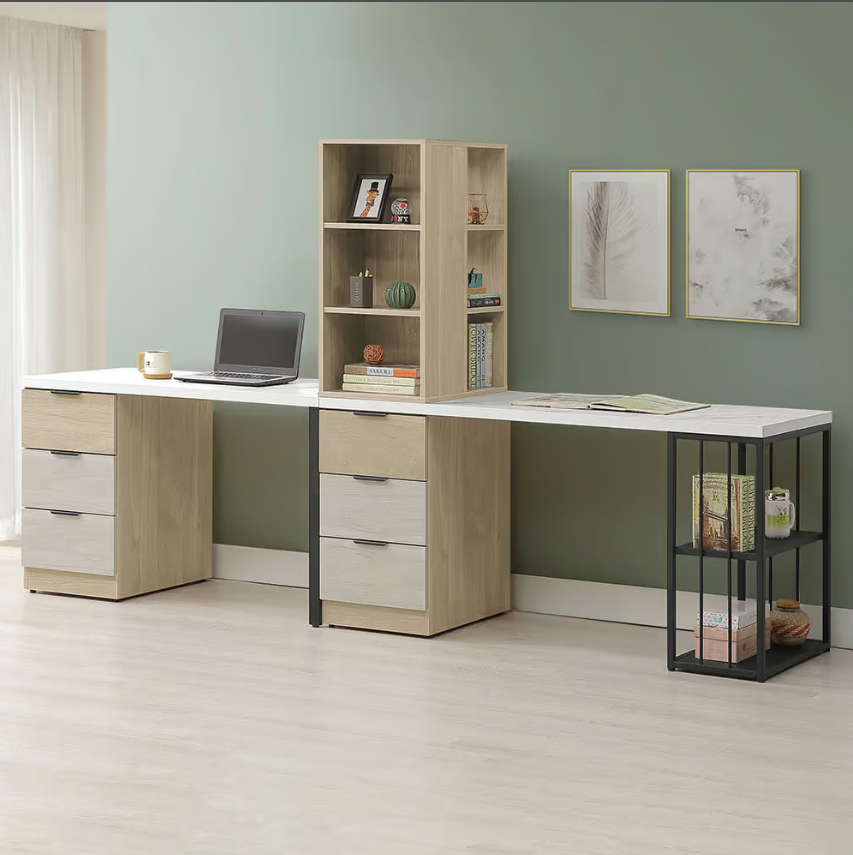 736-2 庫克雙人組合書桌 (桌面附USB插座)