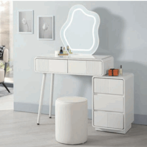 A1311-3 艾莉絲2.7尺岩板伸縮化妝台全組 含椅 ⊙可左右擺放、 ⊙桌面6mm岩板、