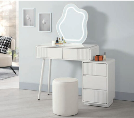 A1311-3 艾莉絲2.7尺岩板伸縮化妝台全組 含椅 ⊙可左右擺放、 ⊙桌面6mm岩板、