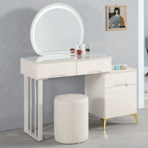 A1311-5 溫蒂2.7尺伸縮化妝台 全組 含椅 ⊙可左右擺放、 ⊙桌面4mm強化玻璃、