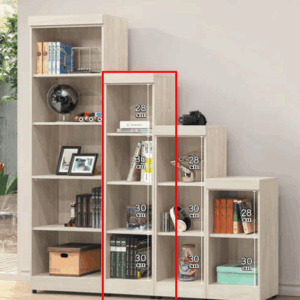 E327-4 階梯式1.3尺書櫃 4格 鋼刷白