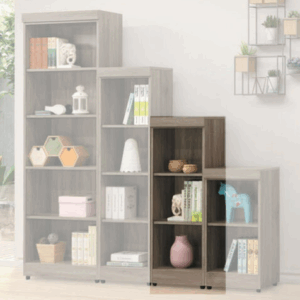 E327-9 階梯式1.3尺書櫃 3格 古橡