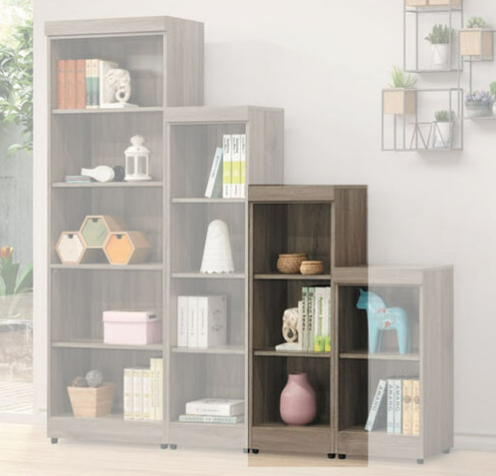 E327-9 階梯式1.3尺書櫃 3格 古橡